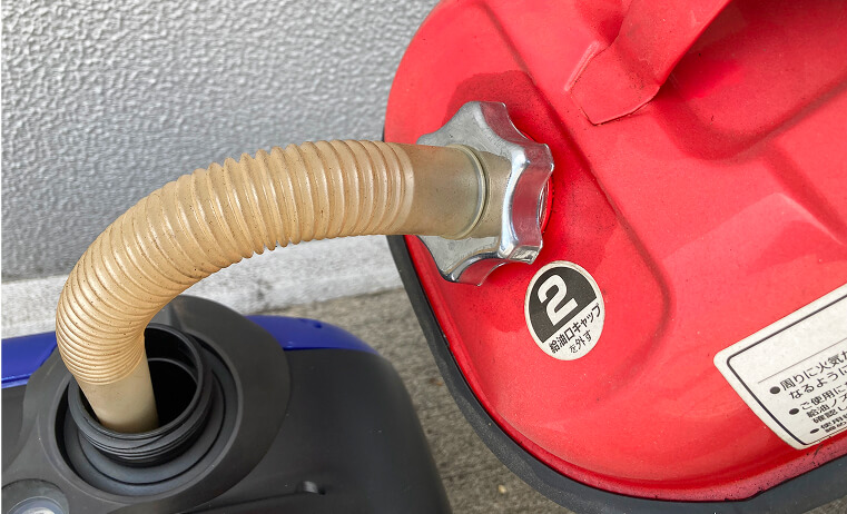 Photo of refueling the fuel tank with gasoline