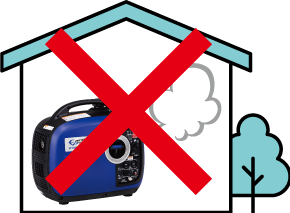 Illustration indicating prohibition of use in poorly ventilated areas