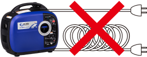 Illustration indicating the use of appropriately rated power cords