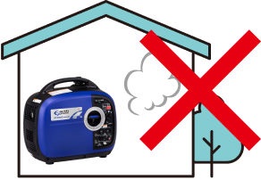 Illustration indicating generator use in a well-ventilated area