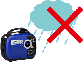 Illustration indicating to keep the generator dry